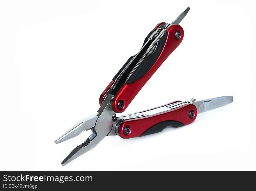 Multitool isolated on a white background