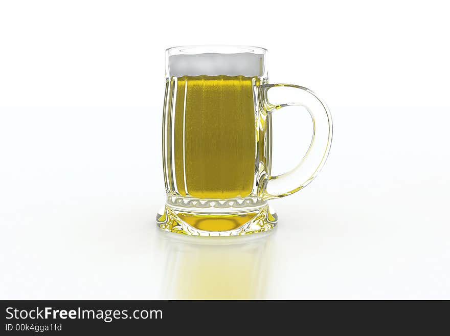 Beer mug od white background