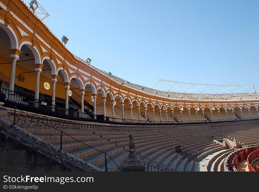 Beautiful bullfight arena in Spain.