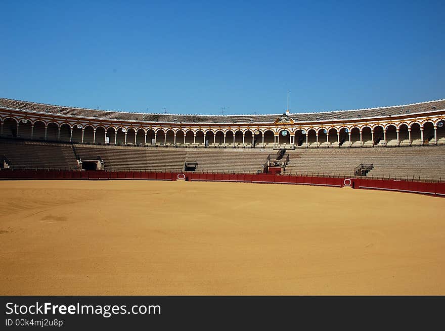 Beautiful bullfight arena in Spain.