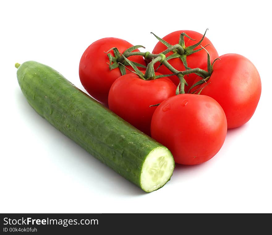 Cucumber and tomatoes