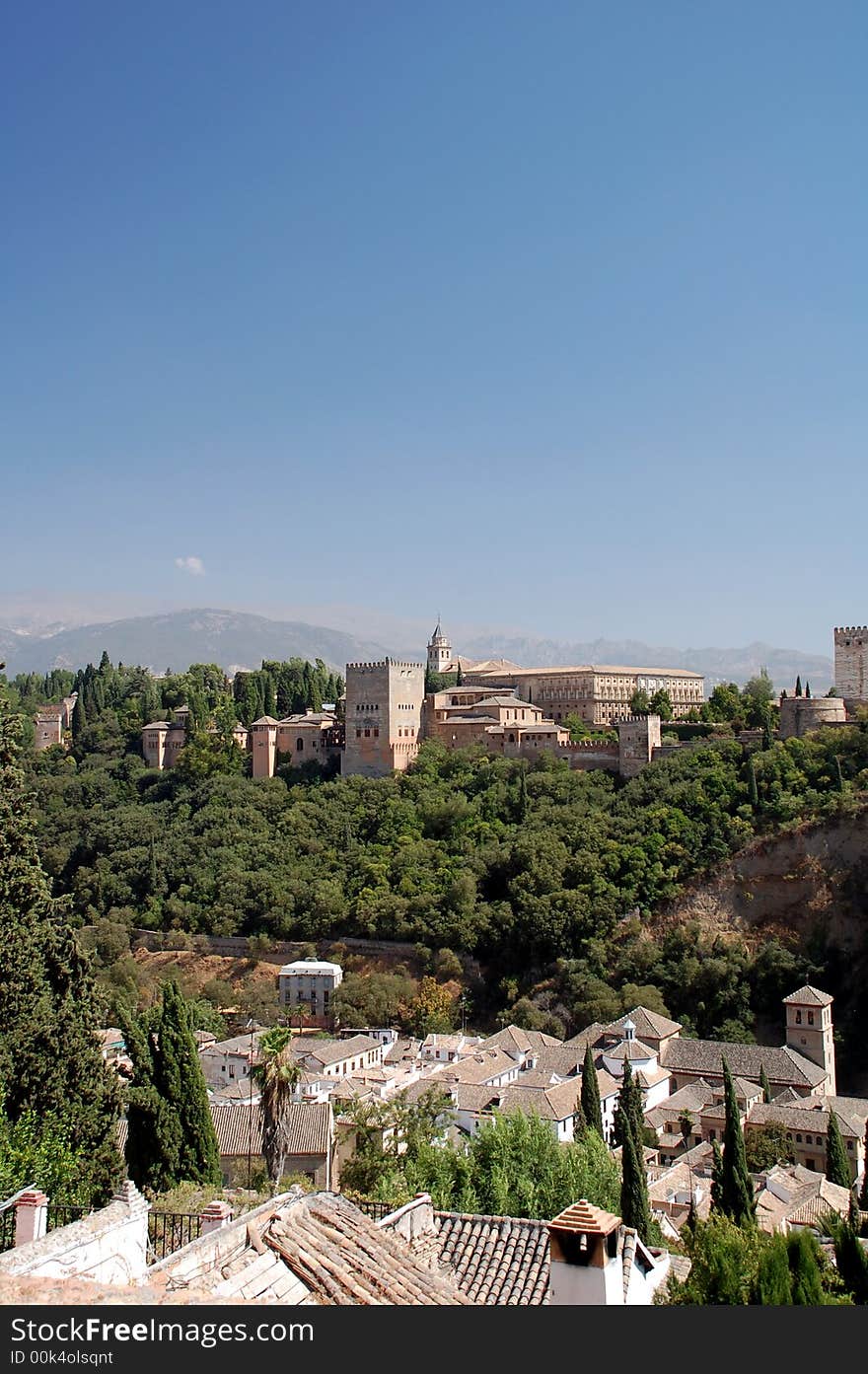 View of the palaces of La Alhambra in Granada, Andalousia, Spain, Europe.