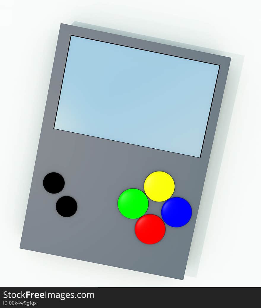 A computer created image of a hand held games machine. A computer created image of a hand held games machine.