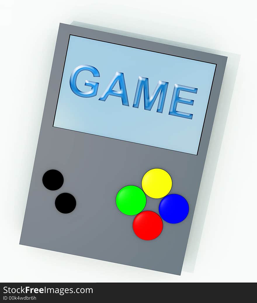 A computer created image of a hand held games machine. A computer created image of a hand held games machine.