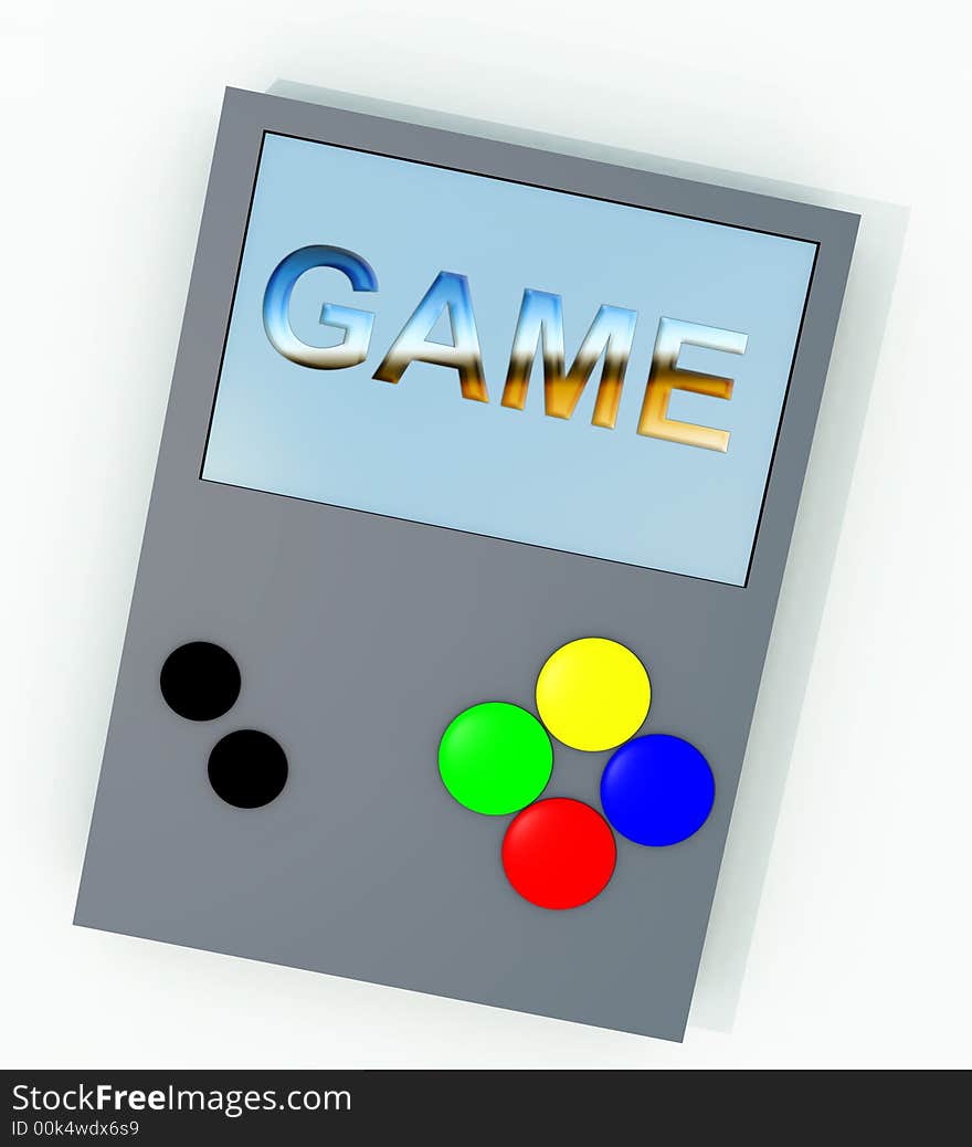 A computer created image of a hand held games machine. A computer created image of a hand held games machine.