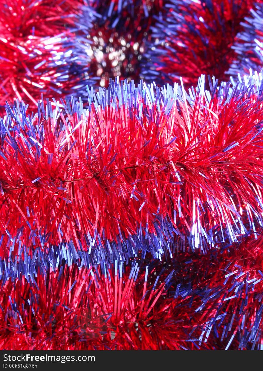 Red - blue pine chain. It is possible to use the background.