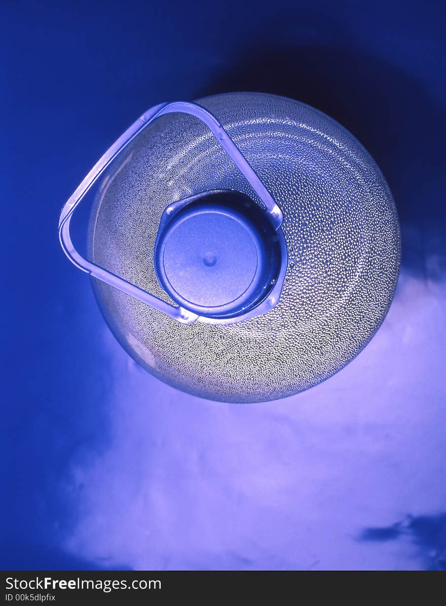 Mineral water on a dark blue background