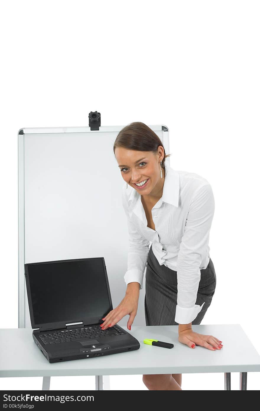 Business woman and laptop