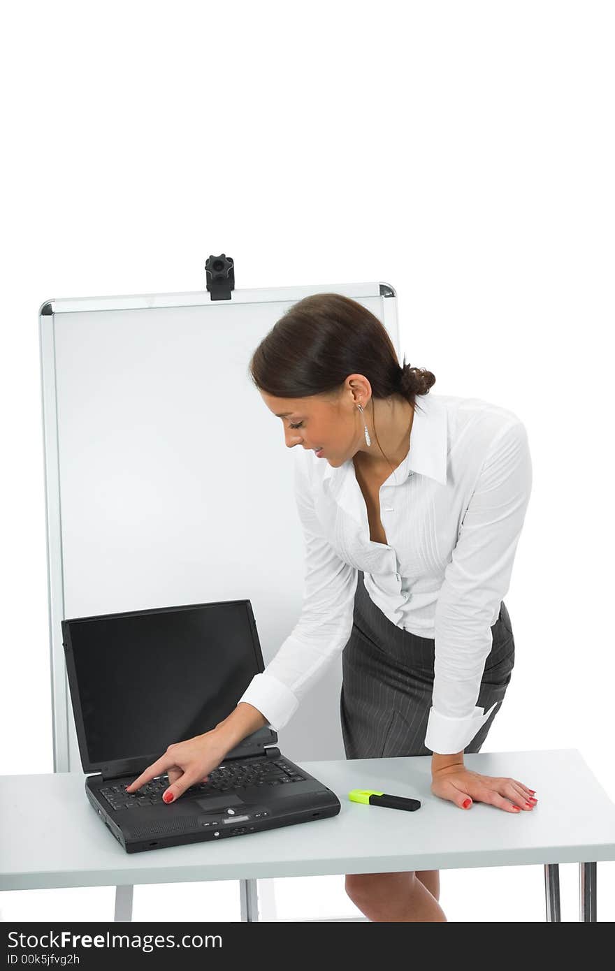 Business woman and laptop