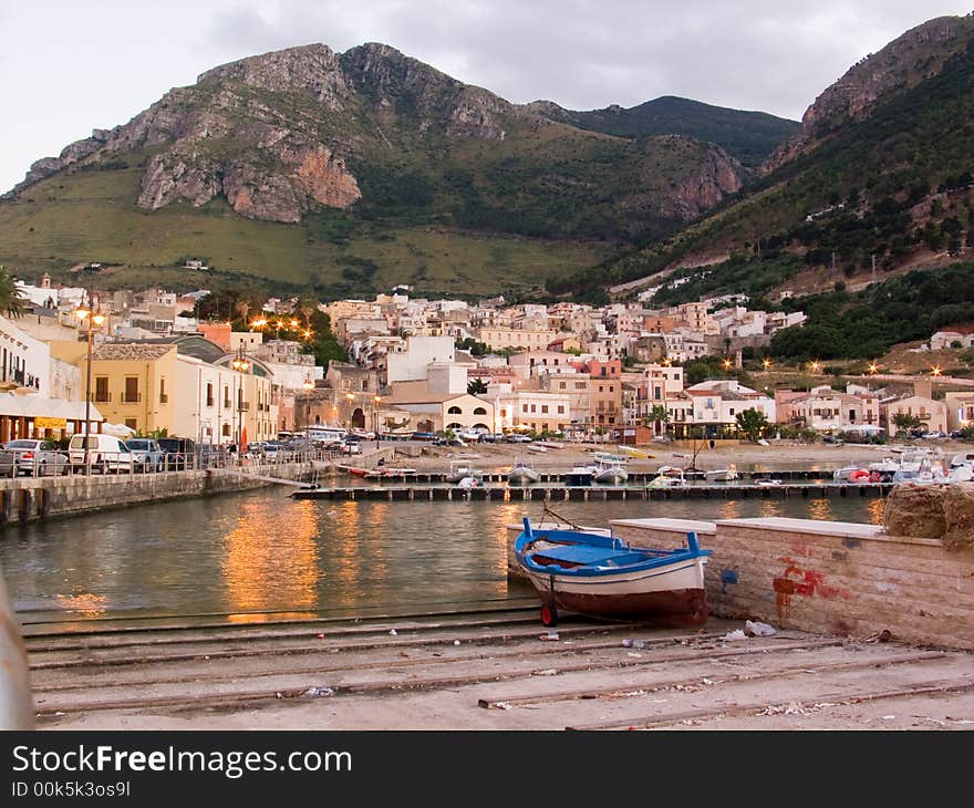 Nice view of the small harbour and surrounding village. Nice view of the small harbour and surrounding village