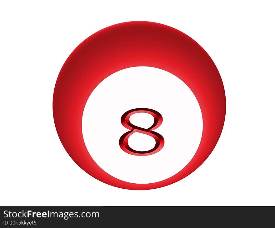 An alternative billiard ball number 8 in red color.