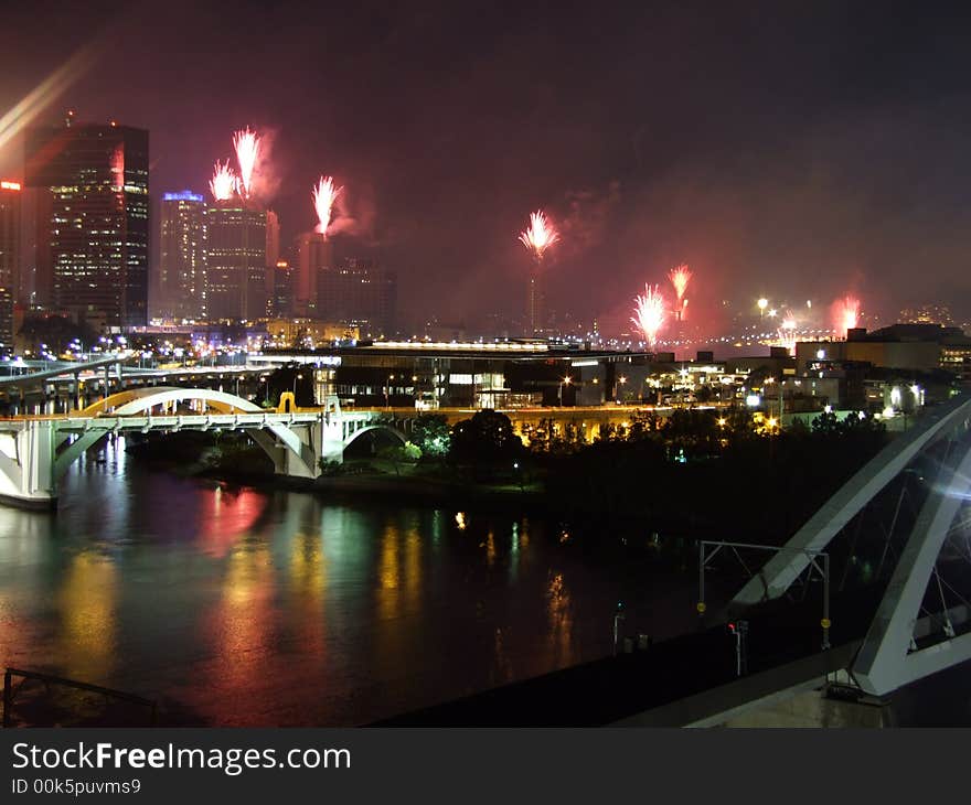 River Fire festival in Brisbane Australia. River Fire festival in Brisbane Australia