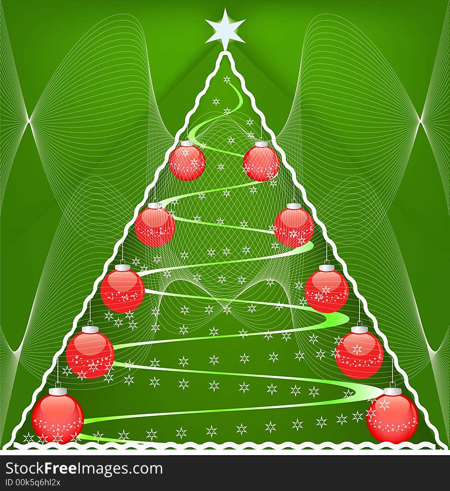 A Christmas Tree vector artistic illustration