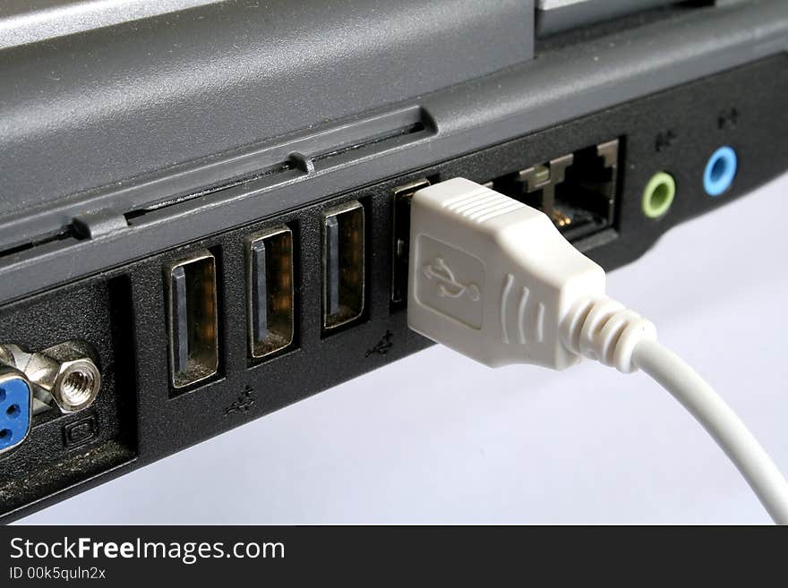 USB cable connected to computer