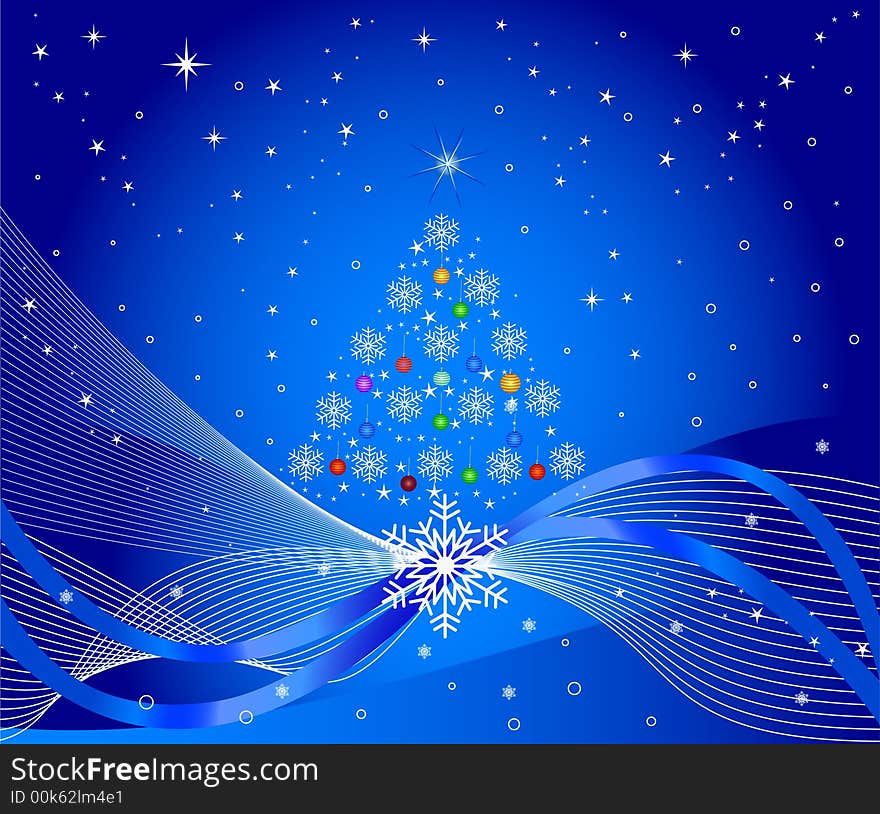 Abstract christmas tree - vector illustration