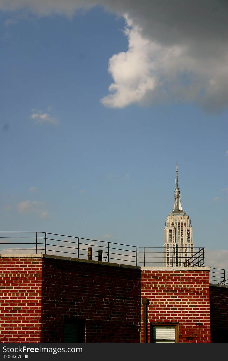 Empire State Building Rising Out of New York City Skyline. Empire State Building Rising Out of New York City Skyline