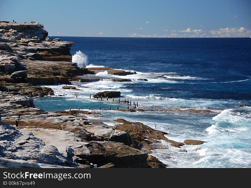 Ocean pool by coast