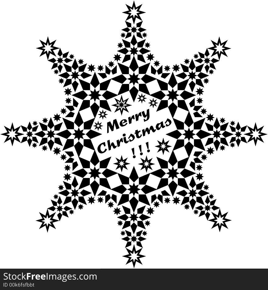 Filigree star black Merry Xmas