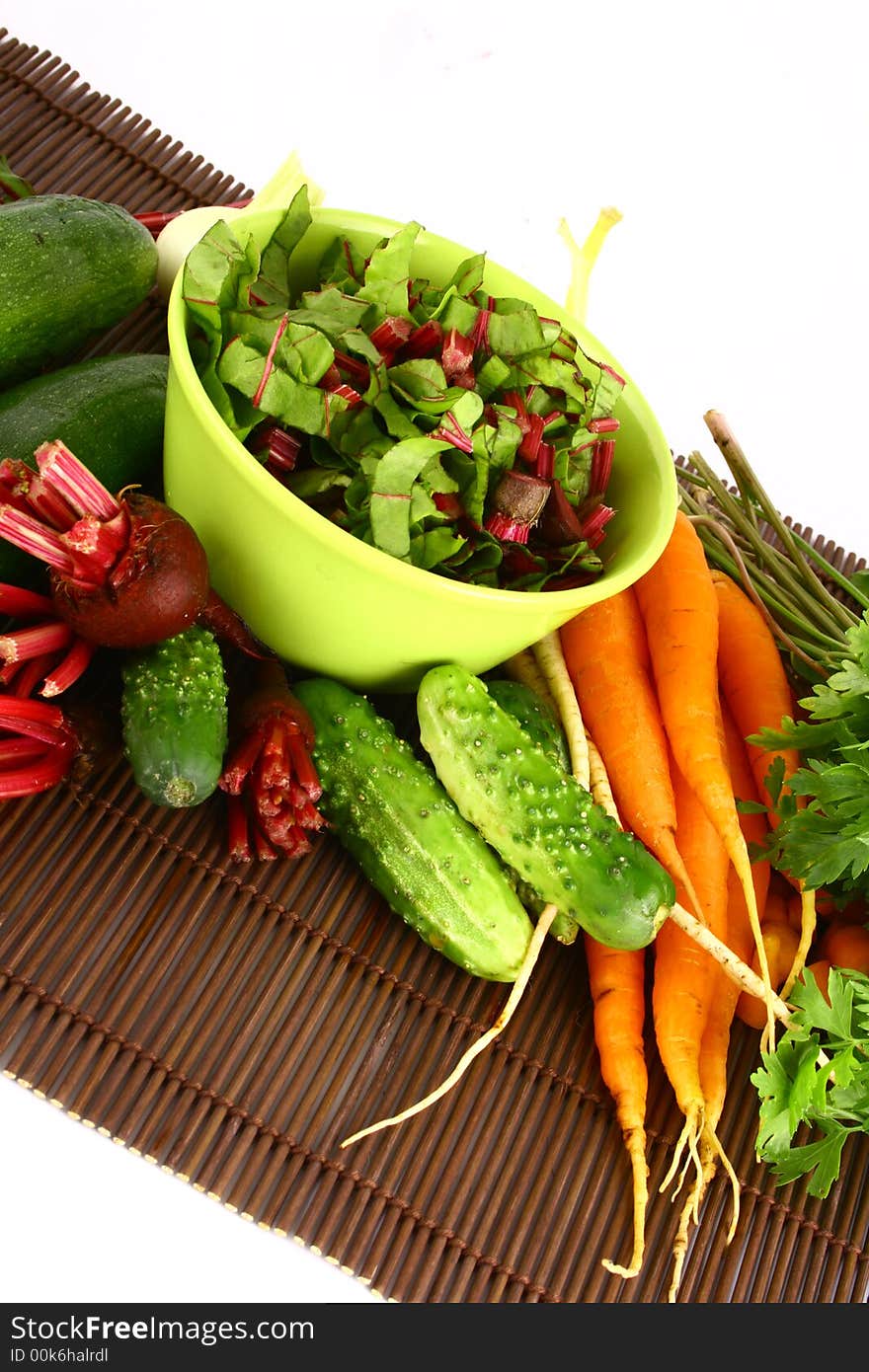 Different fresh tasty vegetables isolated on white background