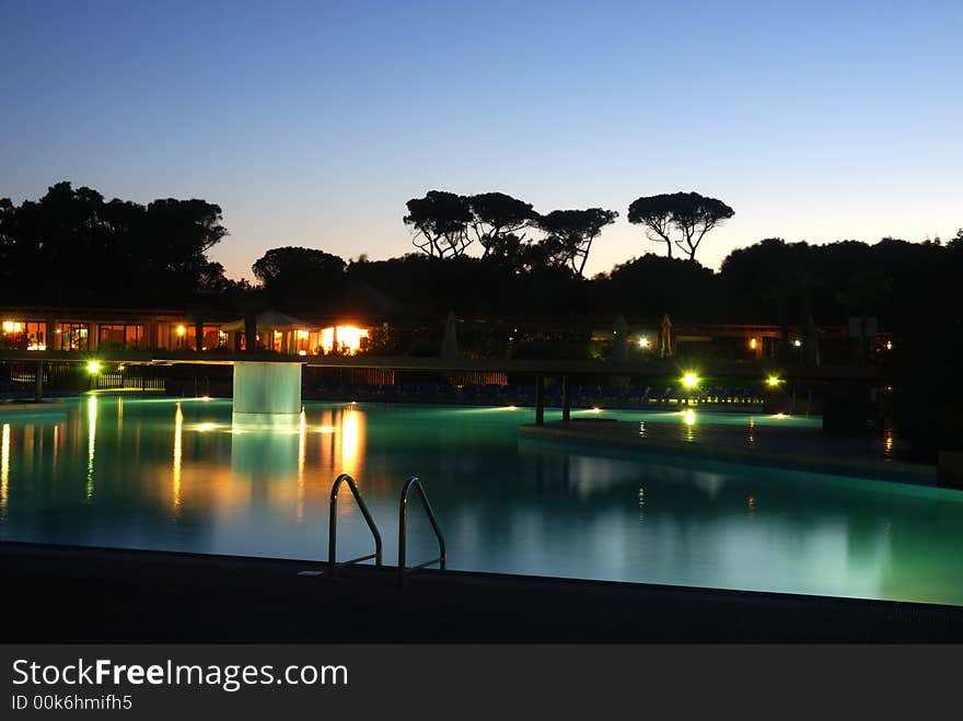 Tourist resort in the evening, Tuscan, Italy