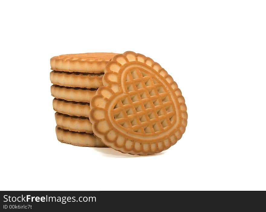 Cookies stack,  isolated on a white background