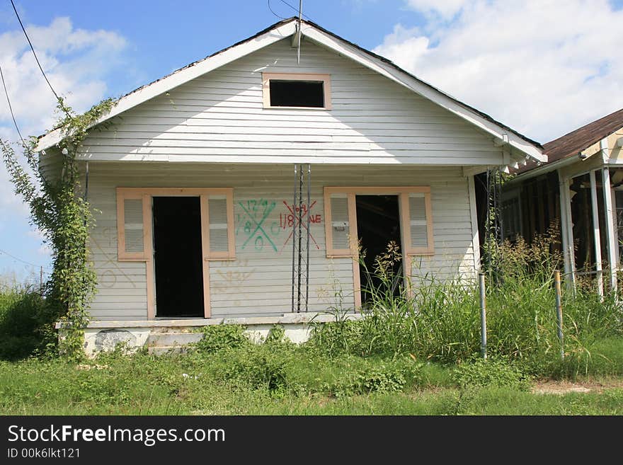 Hurricane Katrina devastation 2 years later in the Ninth Ward. Hurricane Katrina devastation 2 years later in the Ninth Ward