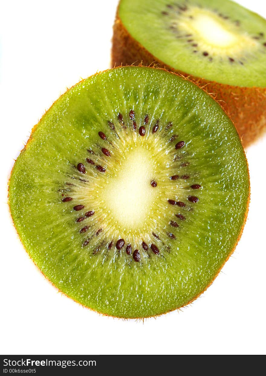 Kiwi-fruits isolated on a white background prepared. Kiwi-fruits isolated on a white background prepared