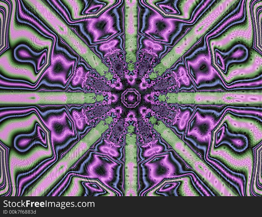 Computer generated symmetric fractal design. Computer generated symmetric fractal design