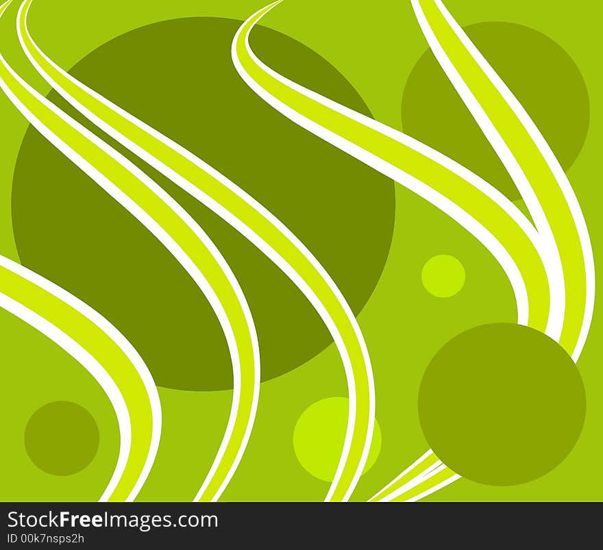 A texture background pattern of green, yellow retro and white bubbles and swirls. A texture background pattern of green, yellow retro and white bubbles and swirls