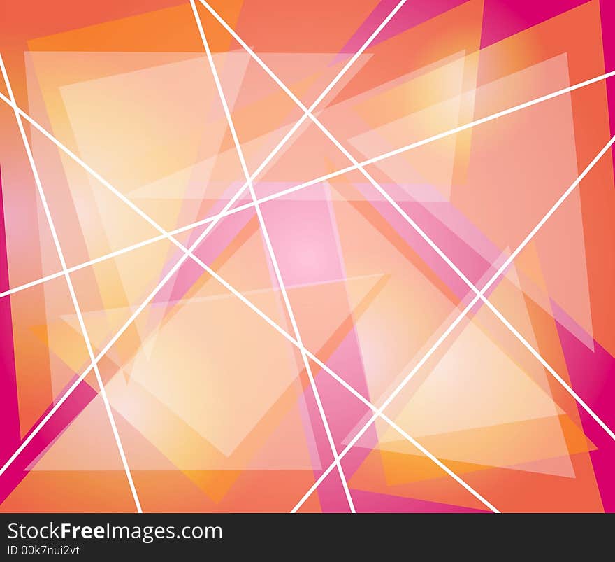 An abstract background pattern texture featuring pink, orange, purple and white gradient stripes, lines, and triangle shapes. An abstract background pattern texture featuring pink, orange, purple and white gradient stripes, lines, and triangle shapes