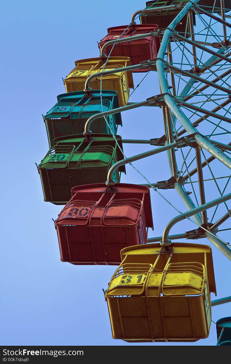 Old ferris wheel at Moscow amusement park