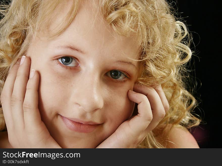 Girl. Portrait image of  young girl smiling