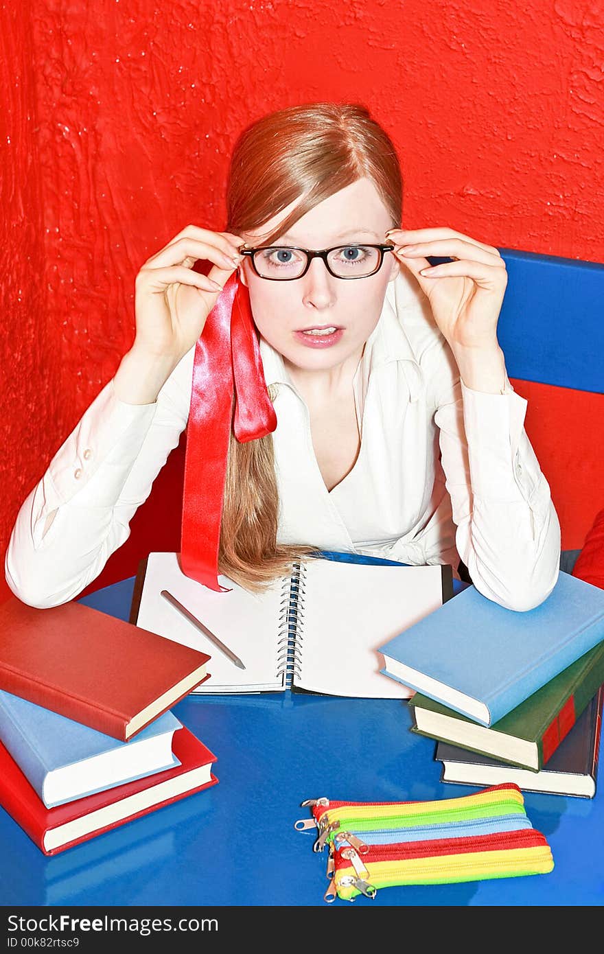 Pupil with glasses