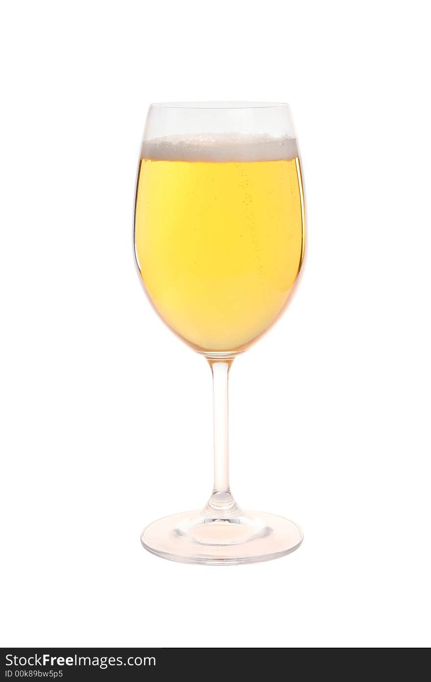 Glass of beer isolated on white background