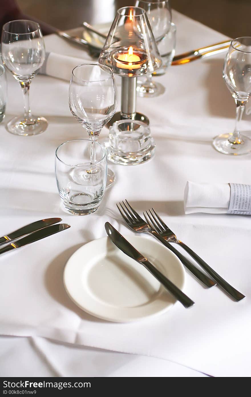 Restaurant interior with served table. Restaurant interior with served table