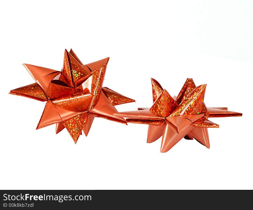 Paper christmas star red decoration closeup selected