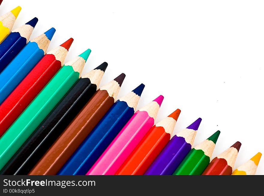 Swatch of  brightly colored crayons. Swatch of  brightly colored crayons