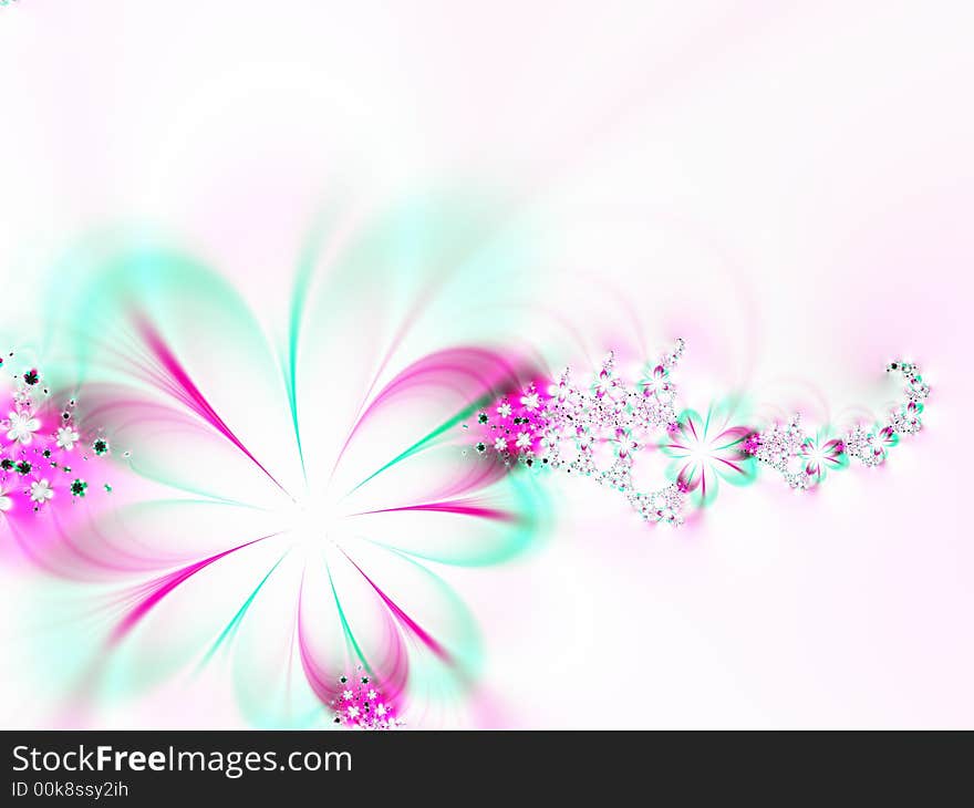 Bouquet of flowers. Fractal illustration