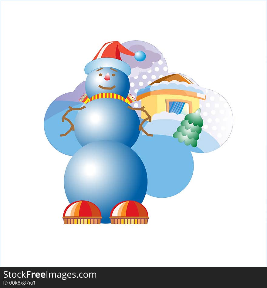 Advertise vector illustration. Snowball. Colors in EPS can be another!