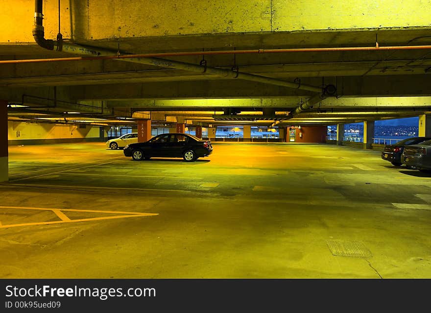 Deserted parkade in vancouver downtown at dawn. Deserted parkade in vancouver downtown at dawn