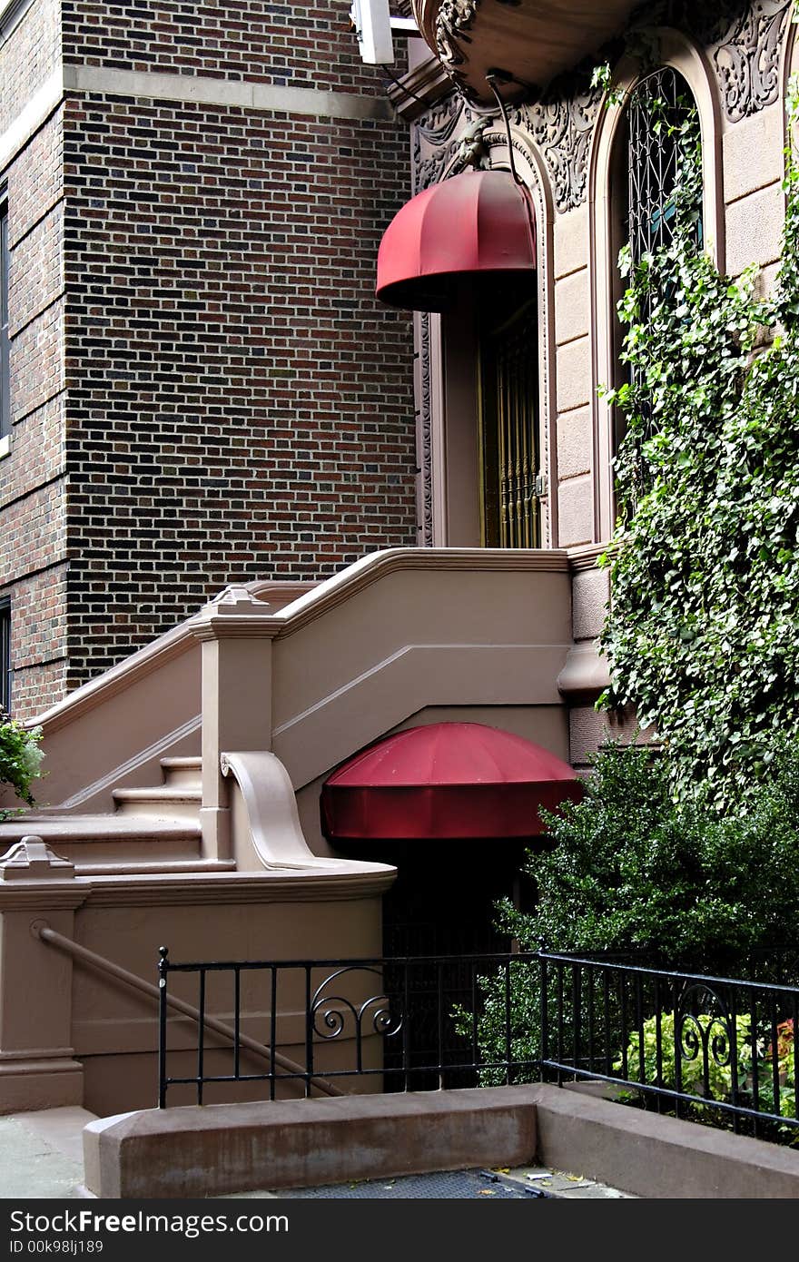 Stairwell to brownstone building in Manhattan New York. Stairwell to brownstone building in Manhattan New York