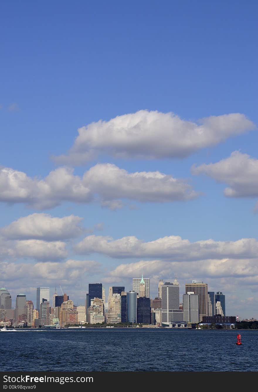 View of downtown Manhattan New York Financial District. View of downtown Manhattan New York Financial District