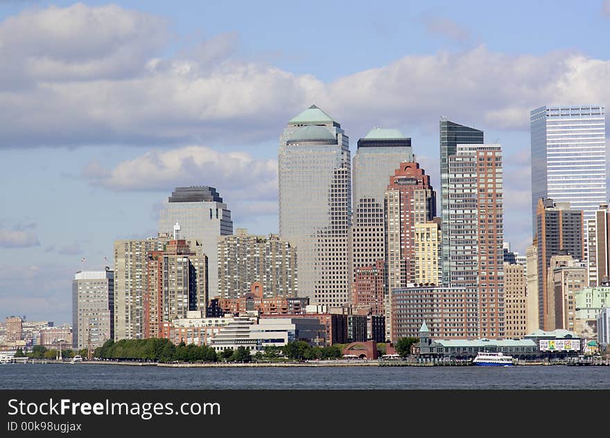 View of downtown Manhattan New York Financial District