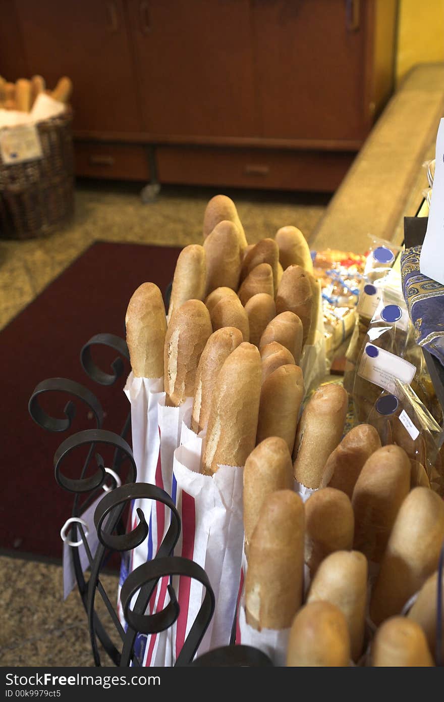 Granville island bakery close up on baguettes