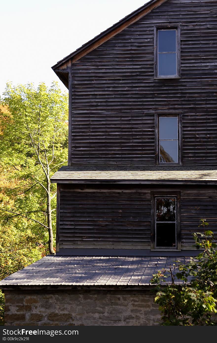 Old run down wooden mill facility. Old run down wooden mill facility