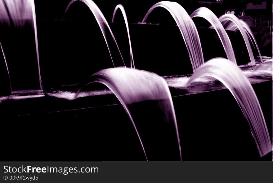 Spray of water in a fountain