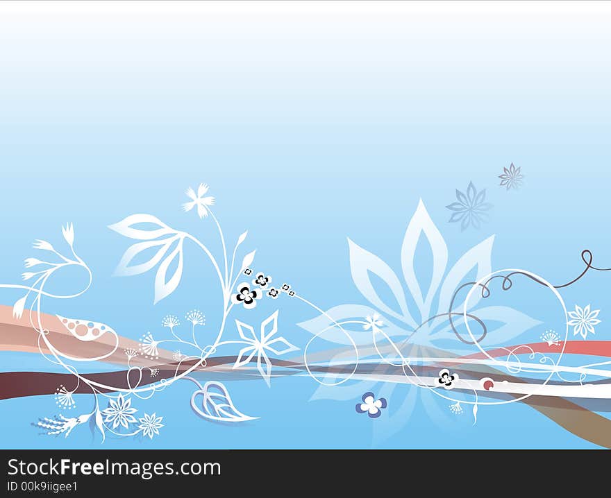 Beautiful floral illustration on blue background