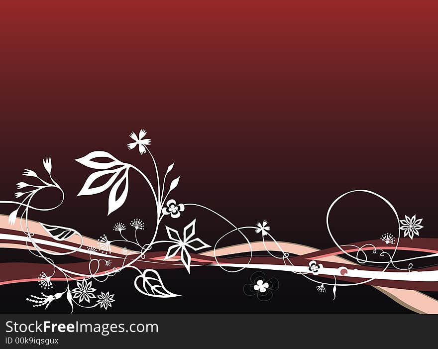 Beautiful floral illustration on dark gradient background