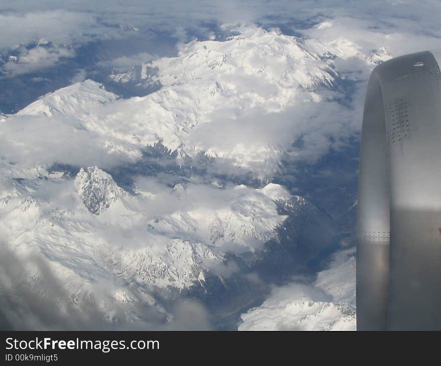 Mountains from the window of aeroplane. Mountains from the window of aeroplane