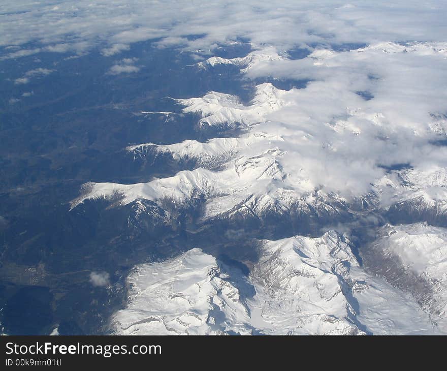 Mountains from the window of aeroplane. Mountains from the window of aeroplane